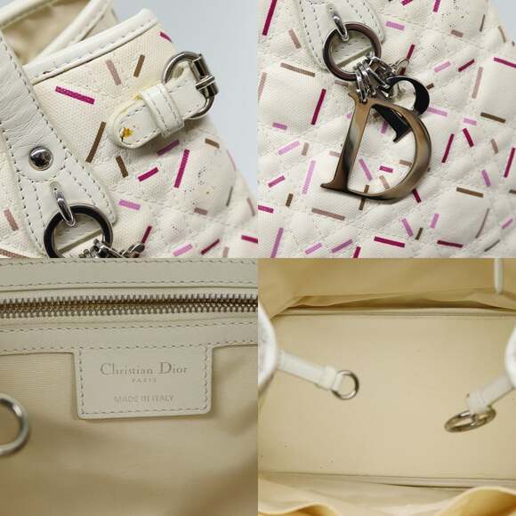DIOR Lady DIOR Canage Tote Bag Coated Canvas White - Picture 11 of 12